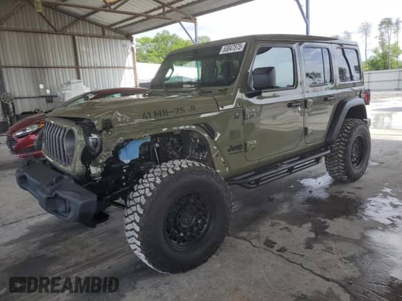 2025 Jeep Wrangler Sport S с VIN 1C4PJXDG7SW536309, выставлен на аукционе Copart как лот 53847575 с пробегом 1 476 миль миль и Списание • Salvage title. История ставок и продаж доступна на DreamBid. Изображение 1.