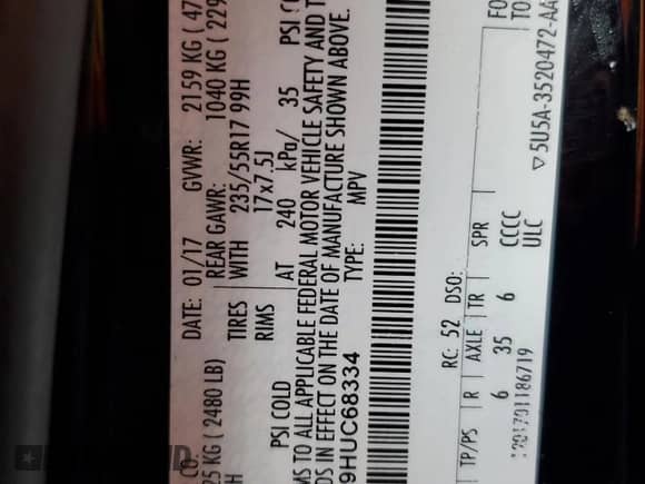 2017 Ford Escape SE with VIN 1FMCU9GD9HUC68334, listed as a Copart auction lot 85948785 with 92,417 mi miles and Clean title. Bid and sale history available at DreamBid. Image 13.