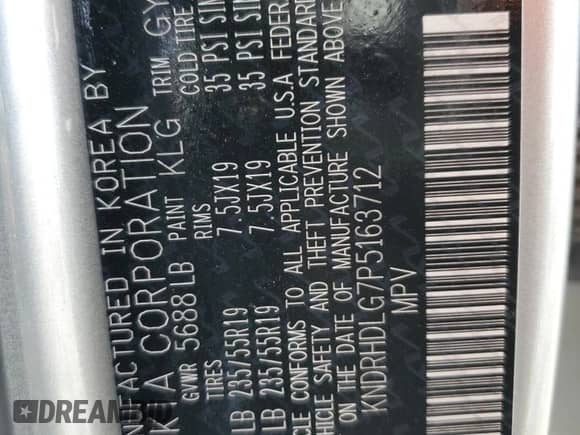 2023 Kia Sorento EX with VIN KNDRHDLG7P5163712, listed as a Copart auction lot 81903415 with 26,396 mi miles and Salvage title. Bid and sale history available at DreamBid. Image 13.