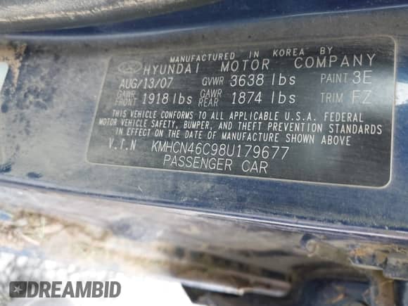 2008 Hyundai Accent GLS с VIN KMHCN46C98U179677, выставлен на аукционе IAAI как лот 43270577 с пробегом Не указан миль и . История ставок и продаж доступна на DreamBid. Изображение 9.