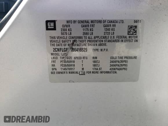 2011 Chevrolet Equinox LTZ with VIN 2CNFLGEC3B6416529, listed as a Copart auction lot 80962705 with 133,380 mi miles and Clean title. Bid and sale history available at DreamBid. Image 13.