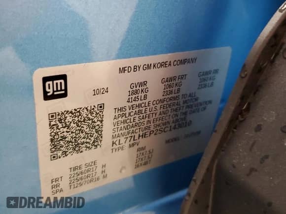 2025 Chevrolet Trax LT с VIN KL77LHEP2SC143010, выставлен на аукционе Copart как лот 86802425 с пробегом 28 997 миль миль и Чистый • Clean title. История ставок и продаж доступна на DreamBid. Изображение 14.