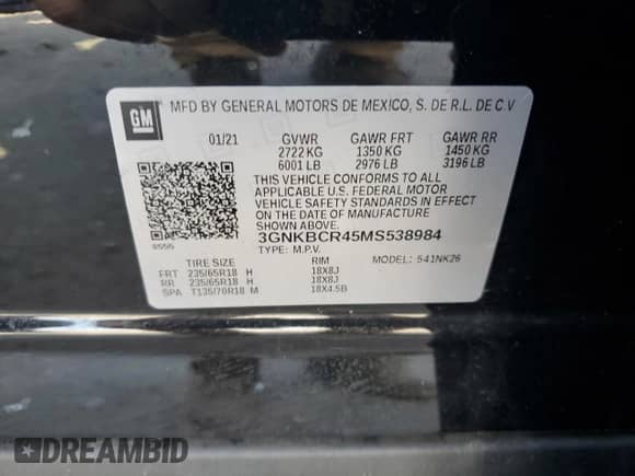 2021 Chevrolet Blazer LT с VIN 3GNKBCR45MS538984, выставлен на аукционе Copart как лот 69232015 с пробегом 83 395 миль миль и Чистый • Clean title. История ставок и продаж доступна на DreamBid. Изображение 13.