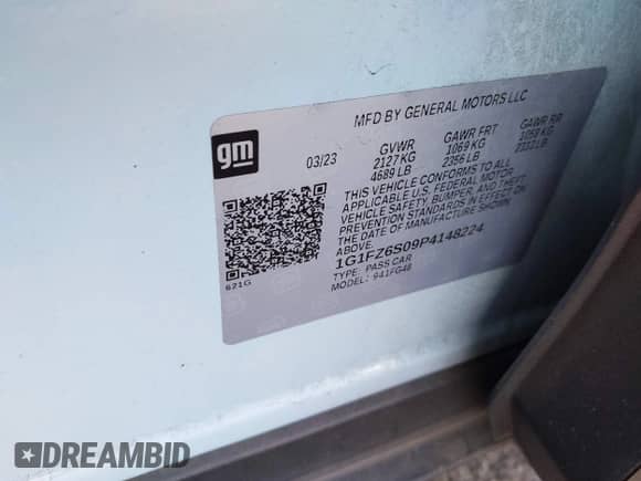 2023 Chevrolet Bolt EUV Premier с VIN 1G1FZ6S09P4148224, выставлен на аукционе IAAI как лот 43288041 с пробегом 22 435 миль миль и . История ставок и продаж доступна на DreamBid. Изображение 9.