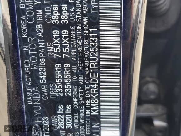 2024 Hyundai Ioniq 5 Limited с VIN KM8KR4DE1RU253311, выставлен на аукционе Copart как лот 81856255 с пробегом 19 342 миль миль и Списание • Salvage title. История ставок и продаж доступна на DreamBid. Изображение 13.