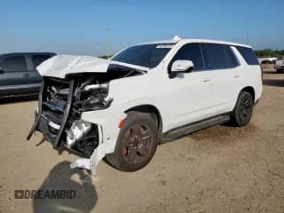 2023 Chevrolet Tahoe Commercial with VIN 1GNSCLED4PR353223, listed as a Copart auction lot 64500125 with 20,255 mi miles and Salvage title. Bid and sale history available at DreamBid. Image 1.