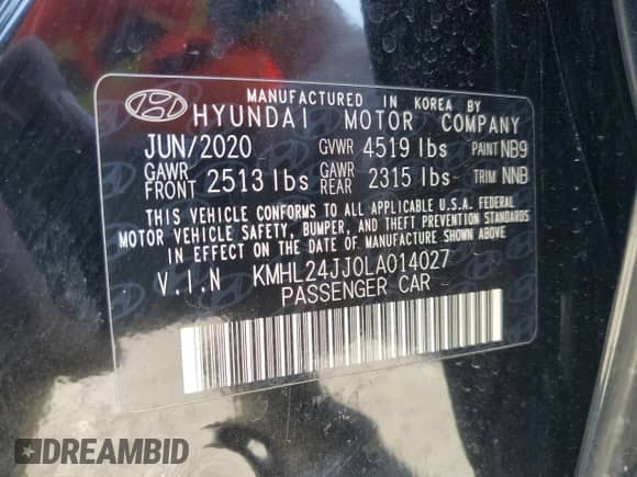 2020 Hyundai Sonata Blue с VIN KMHL24JJ0LA014027, выставлен на аукционе Copart как лот 49980905 с пробегом 116 897 миль миль и Чистый • Clean title. История ставок и продаж доступна на DreamBid. Изображение 12.