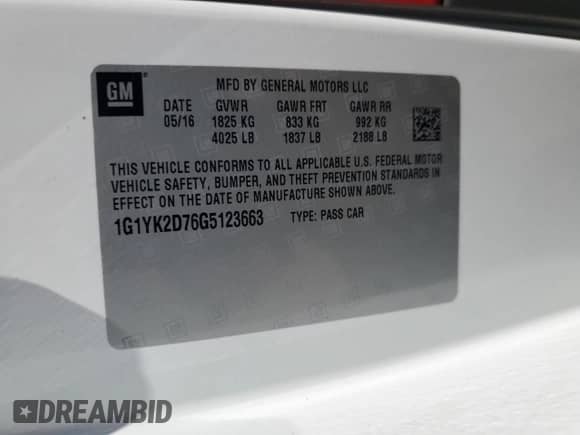 2016 Chevrolet Corvette Z51 2LT с VIN 1G1YK2D76G5123663, выставлен на аукционе Copart как лот 42316284 с пробегом 18 392 миль миль и . История ставок и продаж доступна на DreamBid. Изображение 12.