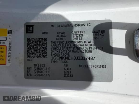 2018 Chevrolet Silverado 1500 Work Truck with VIN 1GCNKNEH3JZ317487, listed as a Copart auction lot 51617504 with 173,667 mi miles and Clean title. Bid and sale history available at DreamBid. Image 12.