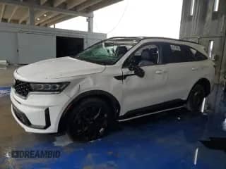2021 Kia Sorento SX with VIN 5XYRK4LF1MG033663, listed as a Copart auction lot 81477855 with 23,659 mi miles and Non repairable. Bid and sale history available at DreamBid. Image 1.