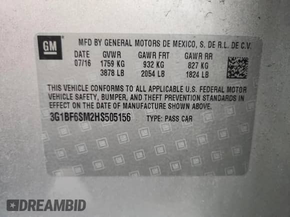 2017 Chevrolet Cruze Premier с VIN 3G1BF6SM2HS505156, выставлен на аукционе Copart как лот 81229535 с пробегом 95 978 миль миль и Чистый • Clean title. История ставок и продаж доступна на DreamBid. Изображение 13.