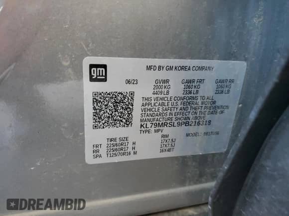 2023 Chevrolet TrailBlazer LT with VIN KL79MRSL9PB216318, listed as a Copart auction lot 81793365 with 26,258 mi miles and Clean title. Bid and sale history available at DreamBid. Image 13.