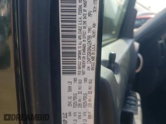 2010 Dodge Nitro SE with VIN 1D4PT2GK8AW124799, listed as a Copart auction lot 71811164 with 108,013 mi miles and Salvage title. Bid and sale history available at DreamBid. Image 12.