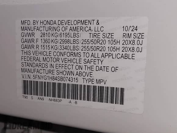 2025 Honda Pilot Elite с VIN 5FNYG1H84SB074315, выставлен на аукционе IAAI как лот 42868206 с пробегом 9 775 миль миль и . История ставок и продаж доступна на DreamBid. Изображение 9.