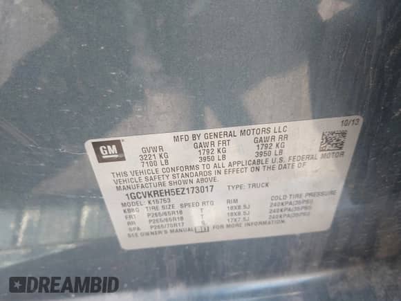 2014 Chevrolet Silverado 1500 LT с VIN 1GCVKREH5EZ173017, выставлен на аукционе IAAI как лот 42122775 с пробегом 146 647 миль миль и . История ставок и продаж доступна на DreamBid. Изображение 9.