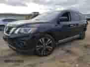 2017 Nissan Pathfinder Platinum with VIN 5N1DR2MM0HC600362, listed as a Copart auction lot 80064225 with 151,454 mi miles and Salvage title. Bid and sale history available at DreamBid. Image 1.