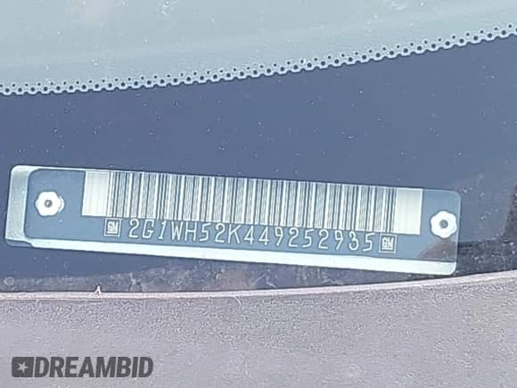 2004 Chevrolet Impala LS with VIN 2G1WH52K449252935, listed as a IAAI auction lot 42776265 with 176,789 mi miles and . Bid and sale history available at DreamBid. Image 9.