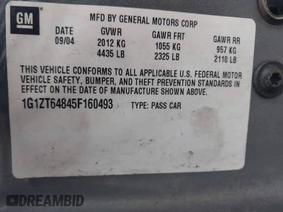 2005 Chevrolet Malibu Maxx LS с VIN 1G1ZT64845F160493, выставлен на аукционе IAAI как лот 42177089 с пробегом 211 558 миль миль и . История ставок и продаж доступна на DreamBid. Изображение 9.
