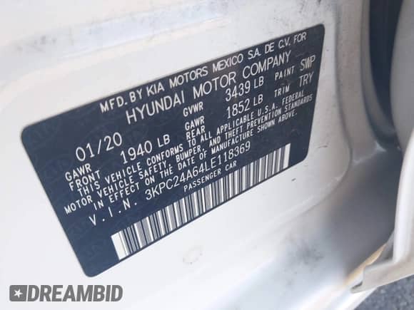 2020 Hyundai Accent SE с VIN 3KPC24A64LE118369, выставлен на аукционе IAAI как лот 43166787 с пробегом 80 218 миль миль и . История ставок и продаж доступна на DreamBid. Изображение 9.