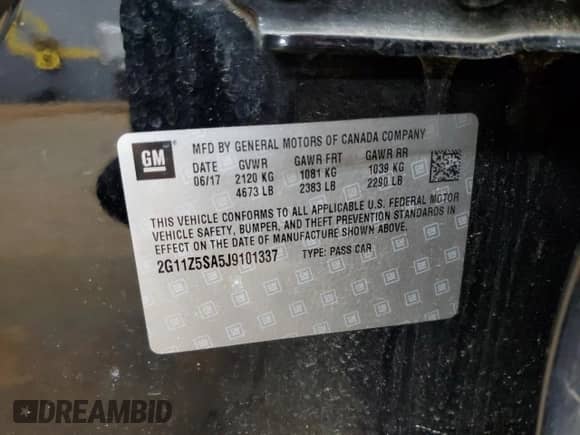 2018 Chevrolet Impala LS z VIN 2G11Z5SA5J9101337, wystawiony jako Copart lot #81935365 z przebiegiem 160 862 mil mil oraz Szkoda całkowita • Salvage title. Historia ofert i sprzedaży dostępna na DreamBid. Obrazek 12.