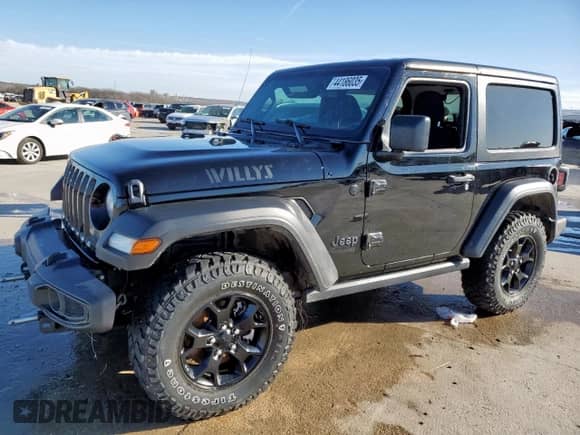 2022 Jeep Wrangler Willys with VIN 1C4GJXAN7NW175655, listed as a Copart auction lot 44186035 with Not provided miles and Salvage title. Bid and sale history available at DreamBid. Image 1.
