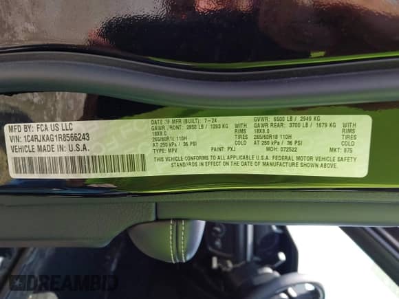 2024 Jeep Grand Cherokee Laredo X с VIN 1C4RJKAG1R8566243, выставлен на аукционе IAAI как лот 42536513 с пробегом 11 009 миль миль и . История ставок и продаж доступна на DreamBid. Изображение 9.