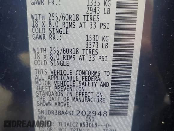 2025 Nissan Pathfinder SV с VIN 5N1DR3BA4SC202948, выставлен на аукционе Copart как лот 67116305 с пробегом 16 491 миль миль и Чистый • Clean title. История ставок и продаж доступна на DreamBid. Изображение 13.