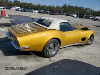 1971 Chevrolet Corvette с VIN 194671S121024, выставлен на аукционе Copart как лот 43819695 с пробегом 5 358 миль миль и Списание • Salvage title. История ставок и продаж доступна на DreamBid. Изображение 3.