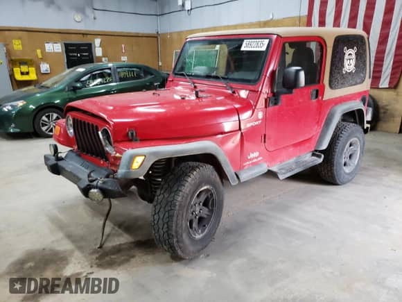 2006 Jeep Wrangler Sport z VIN 1J4FA49S16P784430, wystawiony jako Copart lot #58922835 z przebiegiem 140 024 mil mil oraz Czysty tytuł • Clean title. Historia ofert i sprzedaży dostępna na DreamBid. Obrazek 1.