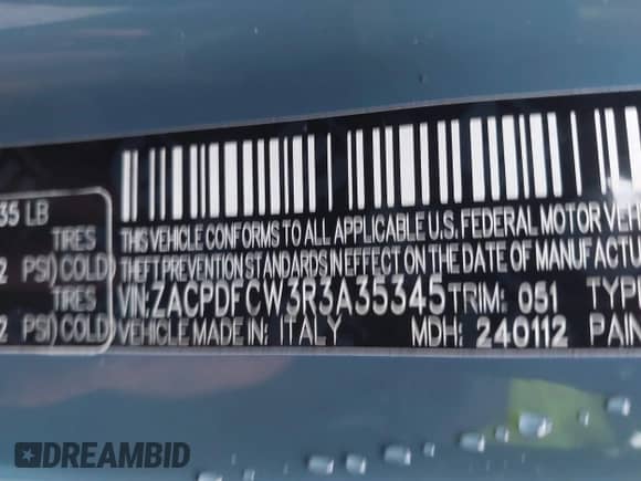 2024 Dodge Hornet R/T с VIN ZACPDFCW3R3A35345, выставлен на аукционе IAAI как лот 41456546 с пробегом 5 287 миль миль и . История ставок и продаж доступна на DreamBid. Изображение 9.