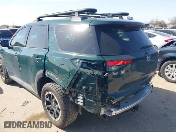 2023 Nissan Pathfinder Rock Creek with VIN 5N1DR3BD1PC237447, listed as a IAAI auction lot 41741346 with 23,554 mi miles and . Bid and sale history available at DreamBid. Image 6.