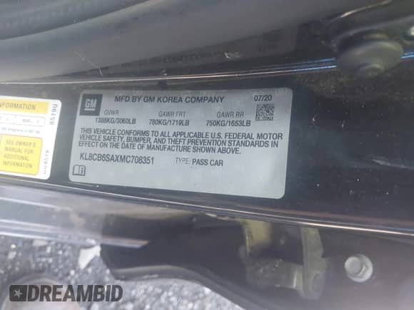 2021 Chevrolet Spark LS с VIN KL8CB6SAXMC708351, выставлен на аукционе IAAI как лот 42473894 с пробегом 77 831 миль миль и . История ставок и продаж доступна на DreamBid. Изображение 9.