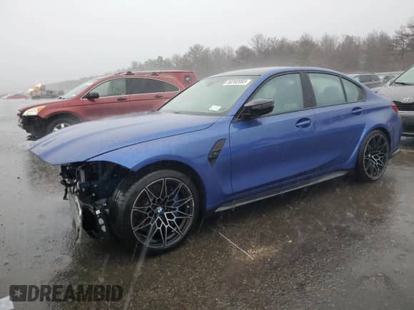 2022 BMW M3 Competition xDrive with VIN WBS43AY09NFM10618, listed as a Copart auction lot 41450415 with 21,935 mi miles and Non repairable. Bid and sale history available at DreamBid. Image 1.