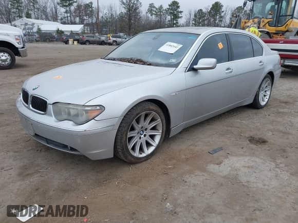 2005 BMW 7 Series 745Li with VIN WBAGN63545DS59047, listed as a IAAI auction lot 41802442 with Not provided miles and . Bid and sale history available at DreamBid. Image 2.