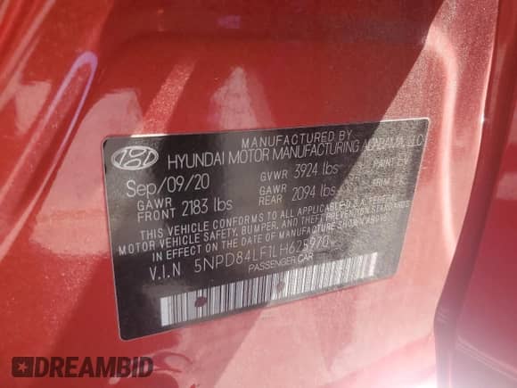 2020 Hyundai Elantra SEL z VIN 5NPD84LF1LH625970, wystawiony jako Copart lot #71891295 z przebiegiem 72 818 mil mil oraz Szkoda całkowita • Salvage title. Historia ofert i sprzedaży dostępna na DreamBid. Obrazek 12.