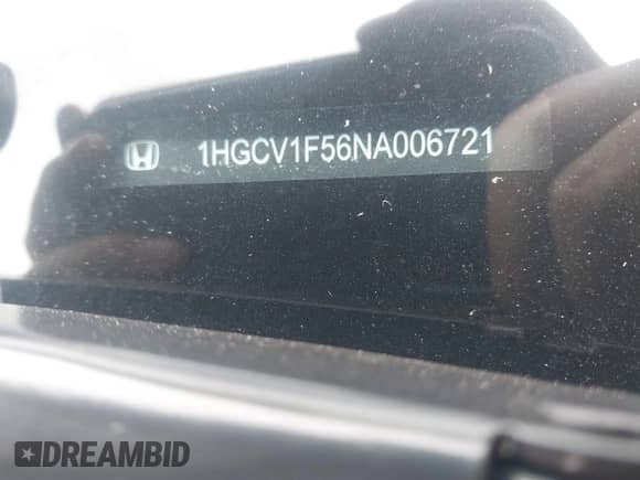 2022 Honda Accord EX-L z VIN 1HGCV1F56NA006721, wystawiony jako IAAI lot #43030981 z przebiegiem 102 894 mil mil oraz . Historia ofert i sprzedaży dostępna na DreamBid. Obrazek 17.