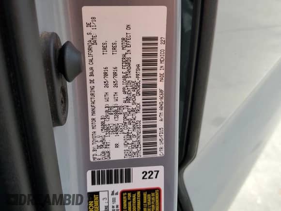 2019 Toyota Tacoma TRD Off Road z VIN 3TMCZ5AN7KM210332, wystawiony jako Copart lot #81743135 z przebiegiem 90 681 mil mil oraz Szkoda całkowita • Salvage title. Historia ofert i sprzedaży dostępna na DreamBid. Obrazek 13.