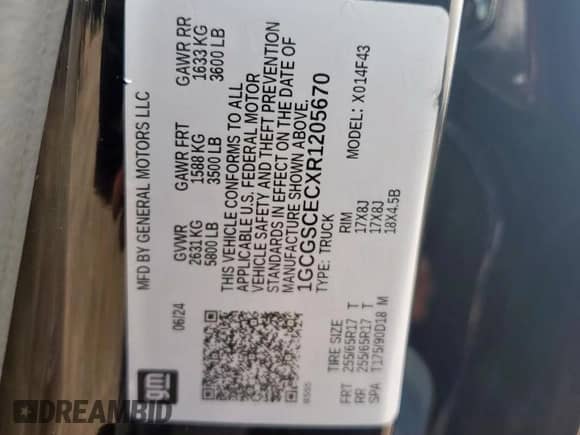 2024 Chevrolet Colorado 2WD LT с VIN 1GCGSCECXR1205670, выставлен на аукционе Copart как лот 64309055 с пробегом Не указан миль и Списание • Salvage title. История ставок и продаж доступна на DreamBid. Изображение 13.