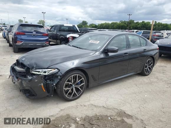 2021 BMW 5 Series 540i xDrive with VIN WBA73BJ05MWW99867, listed as a Copart auction lot 69265535 with 56,512 mi miles and Salvage title. Bid and sale history available at DreamBid. Image 1.