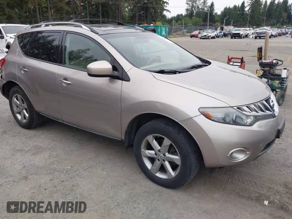 2009 Nissan Murano SL with VIN JN8AZ18W49W212455, listed as a IAAI auction lot 42964948 with 183,956 mi miles and . Bid and sale history available at DreamBid. Image 1.