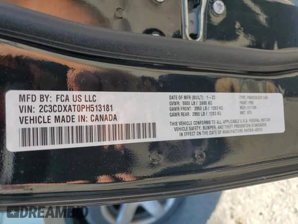 2023 Dodge Charger Police z VIN 2C3CDXAT0PH513181, wystawiony jako Copart lot #60760494 z przebiegiem 17 910 mil mil oraz Szkoda całkowita • Salvage title. Historia ofert i sprzedaży dostępna na DreamBid. Obrazek 12.