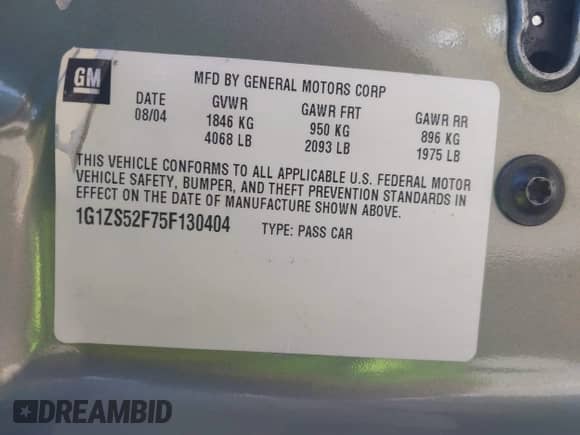 2005 Chevrolet Malibu с VIN 1G1ZS52F75F130404, выставлен на аукционе IAAI как лот 42860887 с пробегом 131 697 миль миль и . История ставок и продаж доступна на DreamBid. Изображение 9.