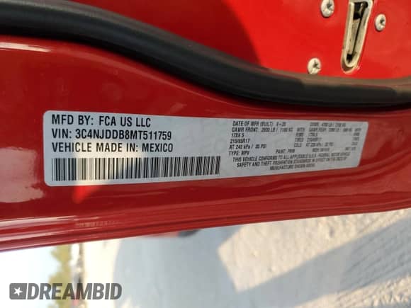 2021 Jeep Compass Trailhawk с VIN 3C4NJDDB8MT511759, выставлен на аукционе Copart как лот 89891835 с пробегом 73 360 миль миль и Списание • Salvage title. История ставок и продаж доступна на DreamBid. Изображение 13.
