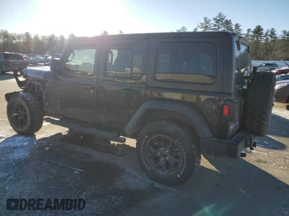 2023 Jeep Wrangler Willys with VIN 1C4HJXDG1PW527567, listed as a Copart auction lot 42218255 with 43,273 mi miles and Salvage title. Bid and sale history available at DreamBid. Image 2.