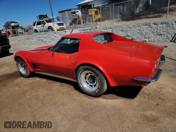 1973 Chevrolet Corvette с VIN 1Z37Z3S419406, выставлен на аукционе Copart как лот 80726725 с пробегом 39 565 миль миль и На запчасти • Non repairable. История ставок и продаж доступна на DreamBid. Изображение 2.