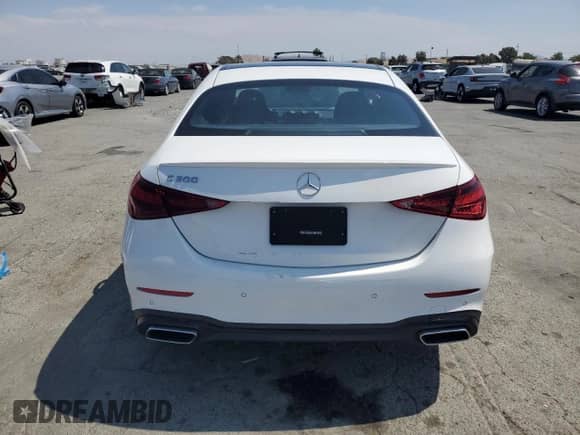 2022 Mercedes-Benz C 300 with VIN W1KAF4GB7NR017100, listed as a Copart auction lot 70561195 with Not provided miles and Salvage title. Bid and sale history available at DreamBid. Image 6.