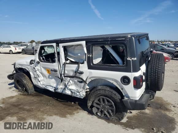 2024 Jeep Wrangler Sport S with VIN 1C4PJXDN7RW243762, listed as a Copart auction lot 77188874 with 18,935 mi miles and Salvage title. Bid and sale history available at DreamBid. Image 2.