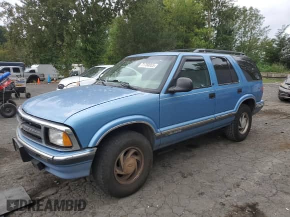 1996 Chevrolet Blazer with VIN 1GNDT13W5T2180946, listed as a Copart auction lot 71750055 with 273,984 mi miles and Salvage title. Bid and sale history available at DreamBid. Image 1.