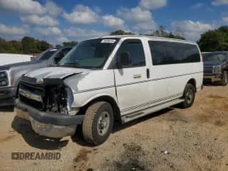 2012 Chevrolet Express Passenger 1LT with VIN 1GAZGYFG6C1106515, listed as a Copart auction lot 78206674 with 185,501 mi miles and Salvage title. Bid and sale history available at DreamBid. Image 1.