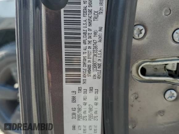 2019 Ram 1500 Big Horn с VIN 1C6RR7TT3KS530747, выставлен на аукционе Copart как лот 81237915 с пробегом 148 614 миль миль и Списание • Salvage title. История ставок и продаж доступна на DreamBid. Изображение 12.